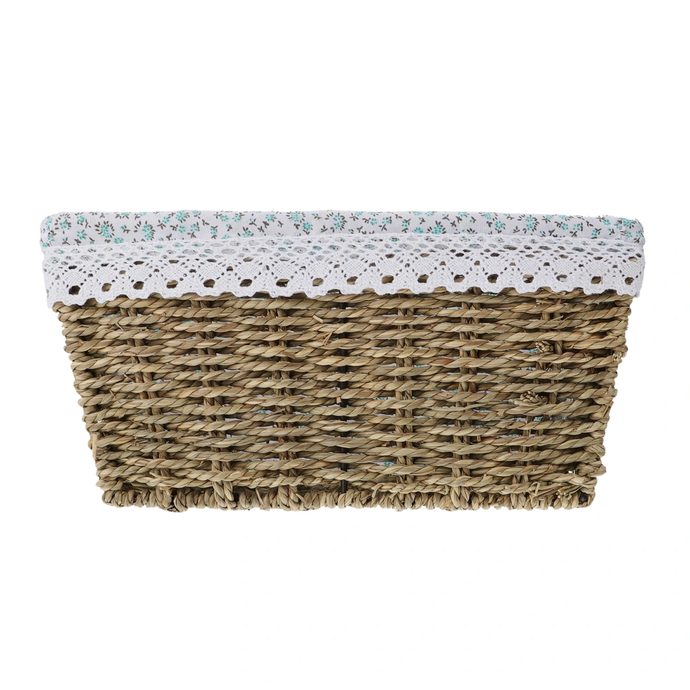 1PC Grass Woven Desktop Basket Snack Sundries Storage Basket Bathroom Basket