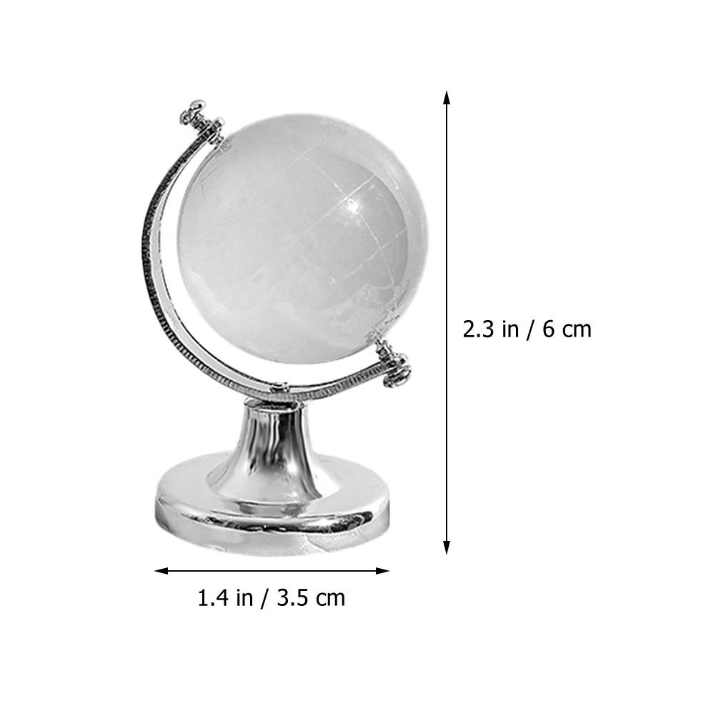 2Pcs Crystal Globes Transparent Desktop World Globe World Map Handicraft Table Decor