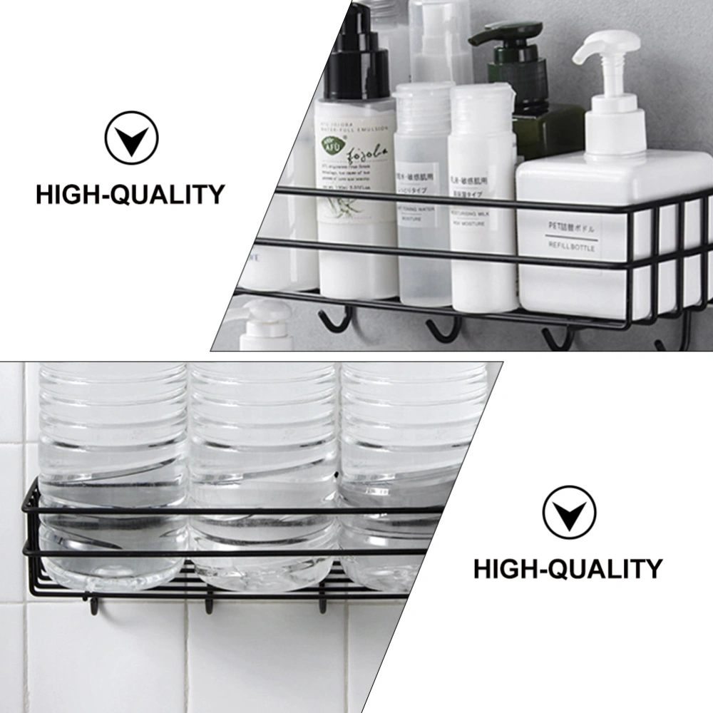 1Pc Punch Free Wall Storage Rack Wall-Mounted Iron Shelf for Kitchen Bathroom