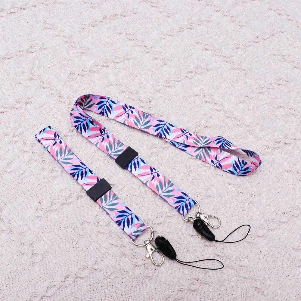 2Pcs Hawaiian Leaves Pattern Detachable Hanging Rope Multi-functional Lanyard Mobile Phone Case Rope Long Short Hanging Rope