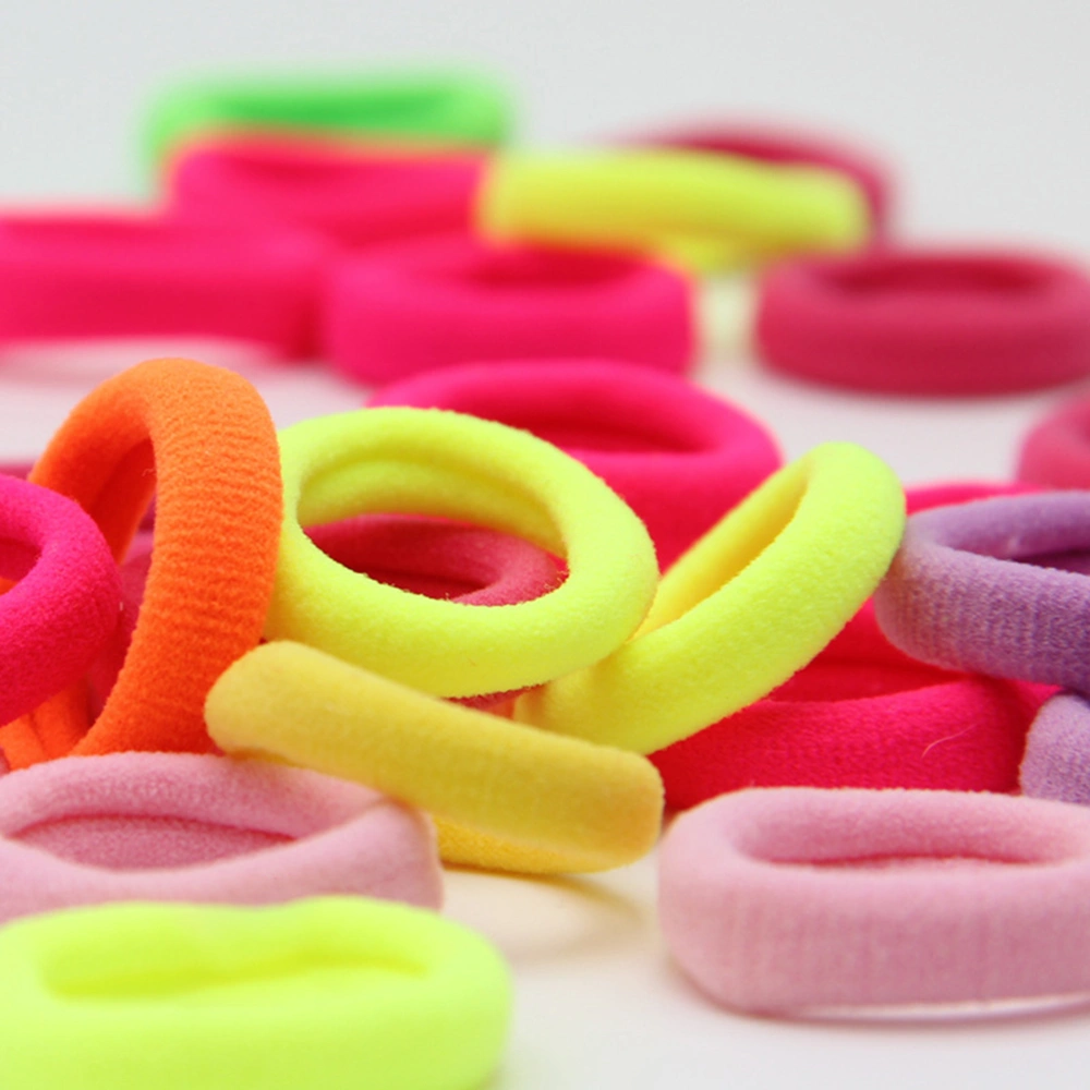 200pcs Rubber Bands High Elasticity Ponytail Holder Hair Ties Rope for Adults Kids (Mixed Colors)