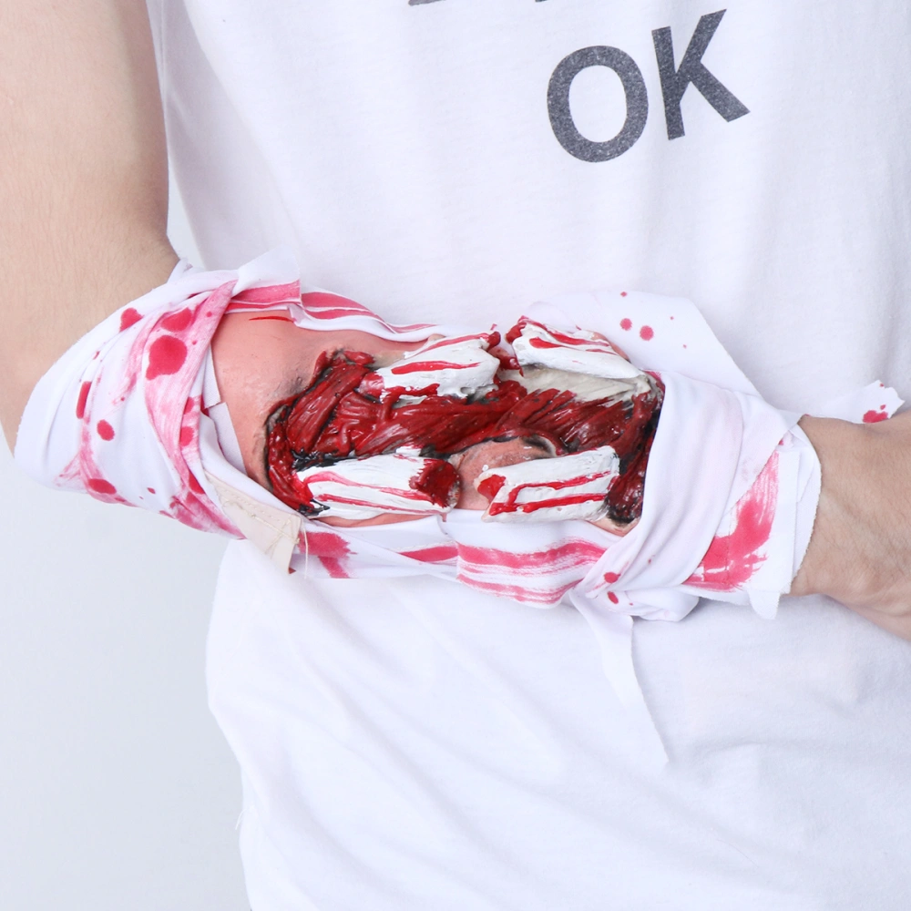 Halloween Simulation Broken Hand Bandage Horrible Props Realistic Scary Bloody Prank Terror Props Cosplay Bandage Performance Decorations