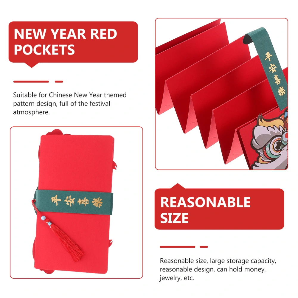 Festive Folding Waking Lion Red Packet Creative New Year Decorative Red Envelope