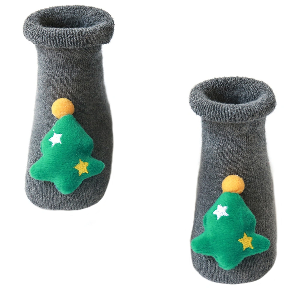 1 Pair of Baby Socks Christmas Terry Socks Room Socks Anti-skid Socks for Winter