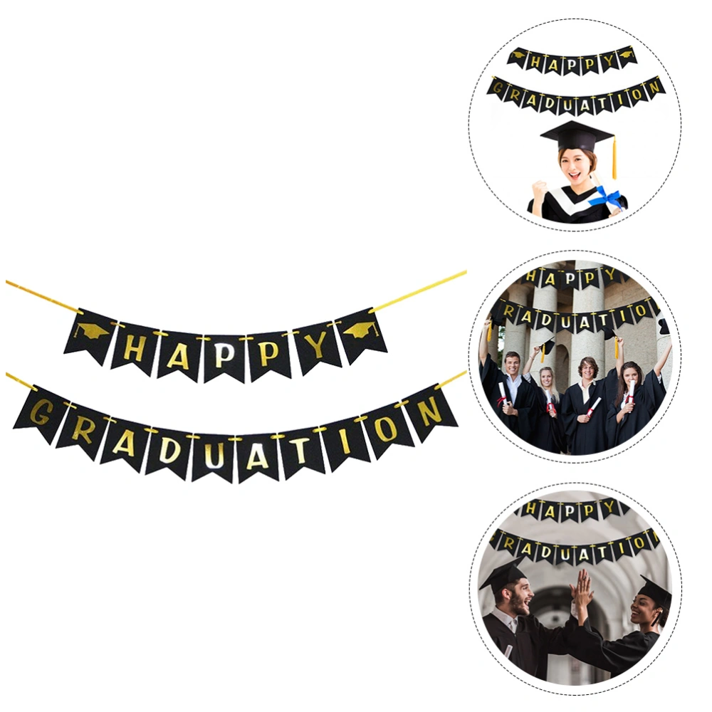 1 Pc Letter Banner Graduation Season Bunting Pull Flag Party Decoration Supply