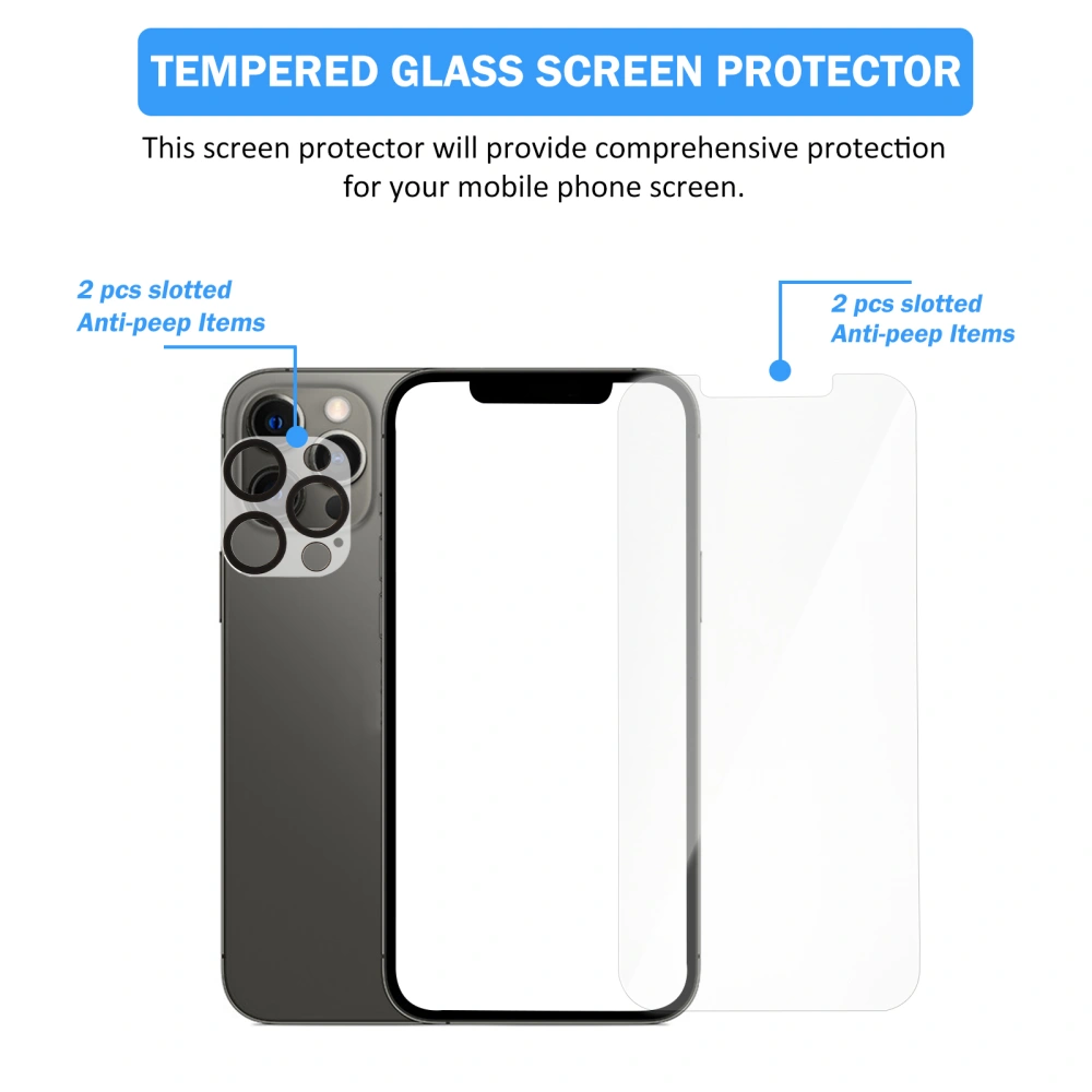 1 Set Anti-peeping Screen Protectors Compatible for iPhone12 Pro Max (Black)