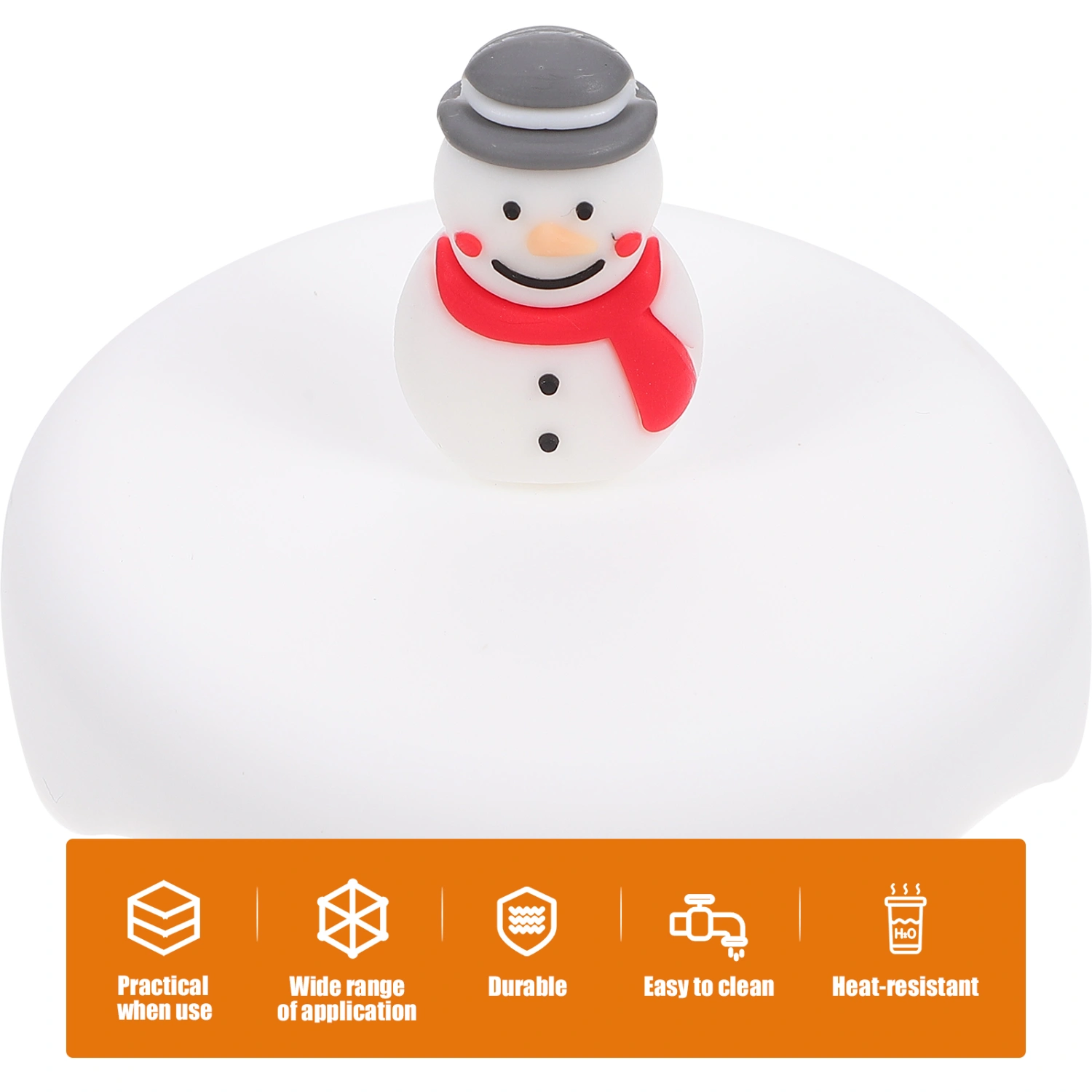 2pcs Christmas Snowman Cup Covers Xmas Pattern Cup Lids Christmas Supplies (White)