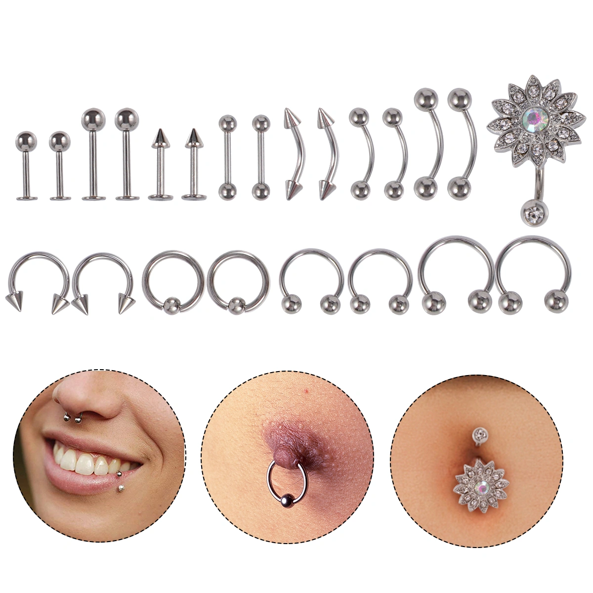 1 Set Body Piercing Jewelry Tool Set Safety Puncture Jewelry Tool Set Useful Puncture Jewelry Tool Set for Shop Woman Man
