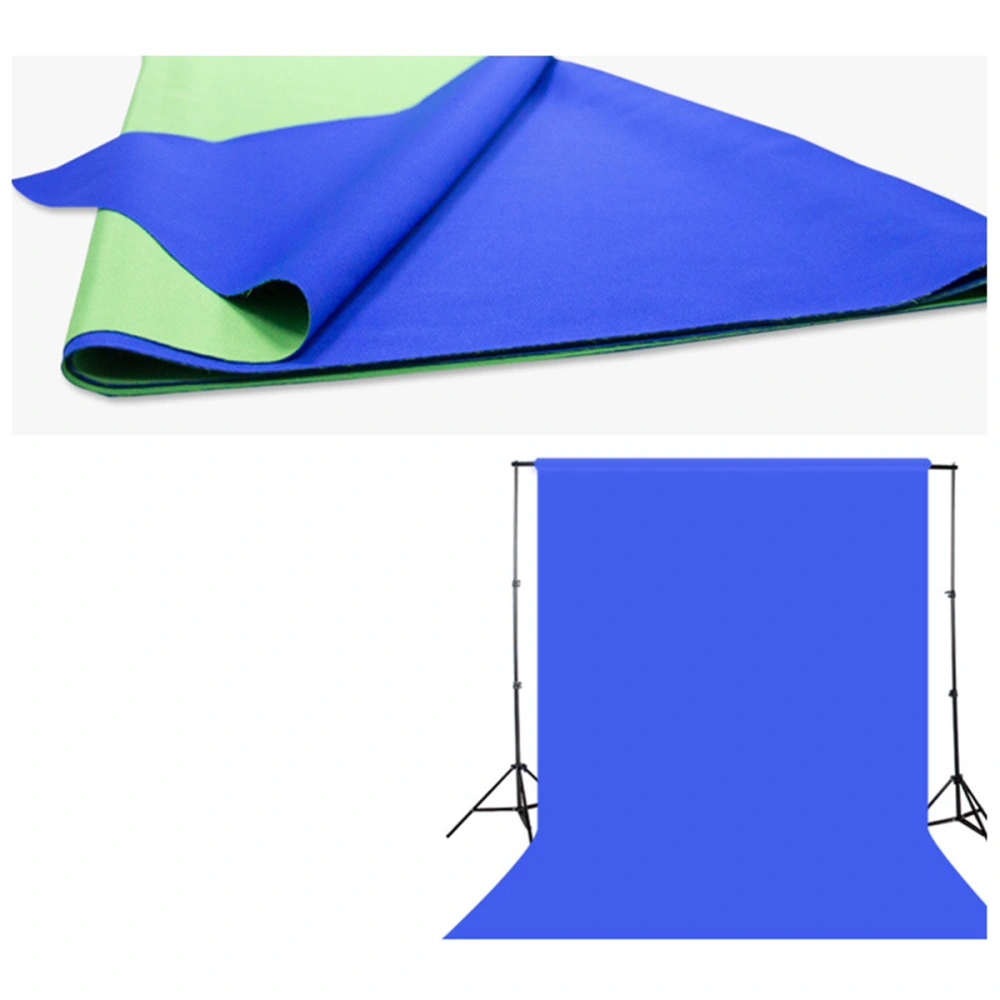 Two-sided Color Photo Studio Background Cloth Photography Backdrop 2 x 1m (Green and Blue)