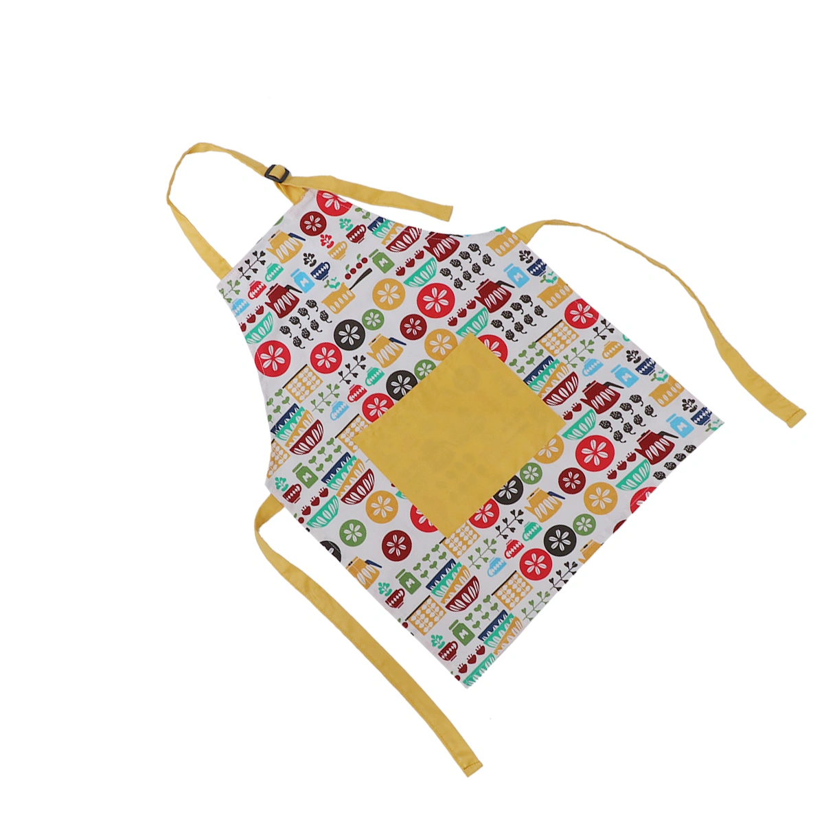 Children Cotton Aprons Cartoon Kitchenware Pattern Painting Kids Aprons for Children Cooking Baking Kitchen (Small Size, Kitchenware)