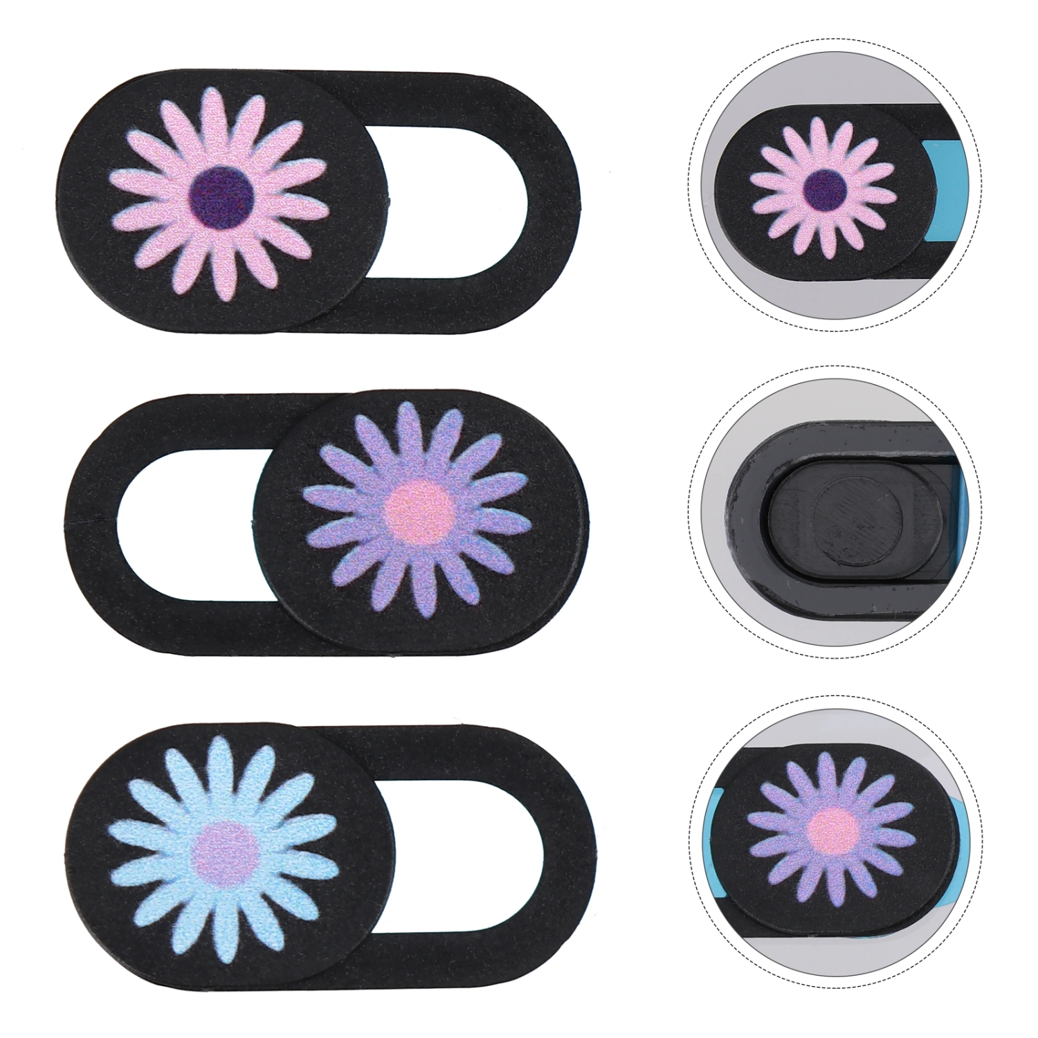 3pcs Chrysanthemum Pattern Webcam Cover Slide PC Laptop Privacy Web Camera Cover