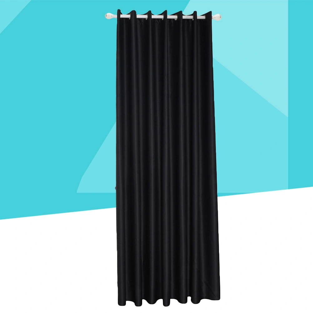 Ultra Sleep Well Energy Saving Thermal Insulated Textured Thick Linen Pair Curtains Blackout Curtains Room Darkening Curtains Textured Grommet Window Curtains for Living Room Size 100*130 (Black)