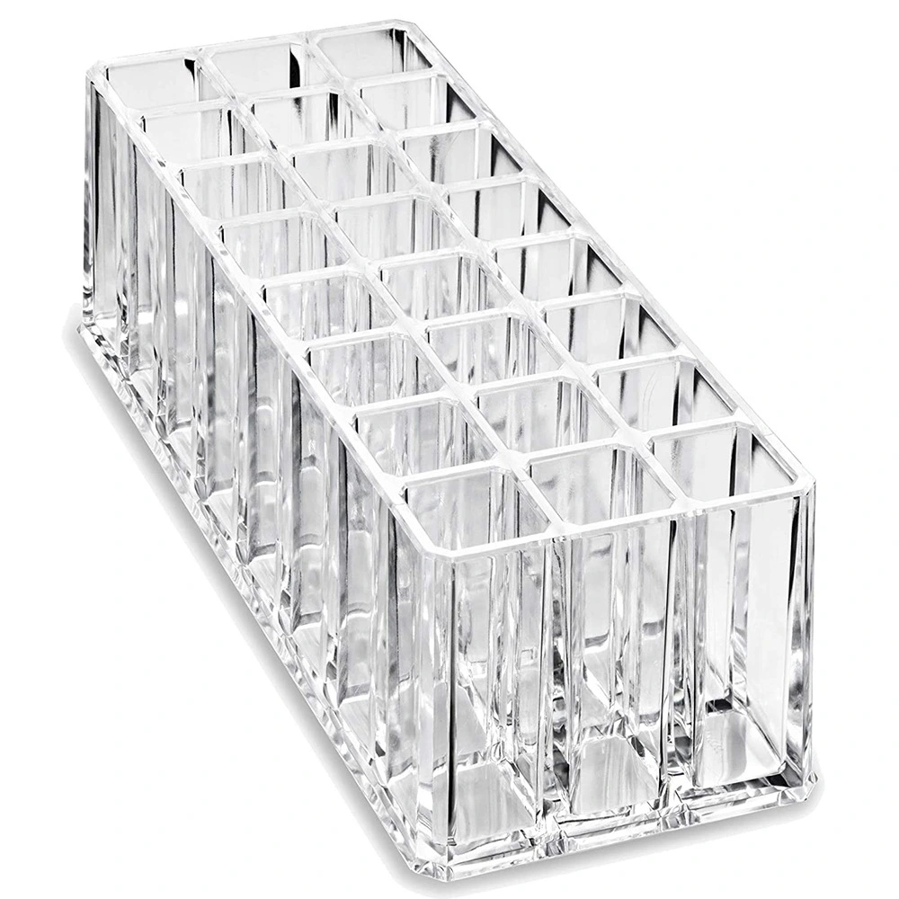 Multi-grid Makeup Brush Holder Acrylic Cosmetic Brush Stand Desktop Transparent Pen Holder