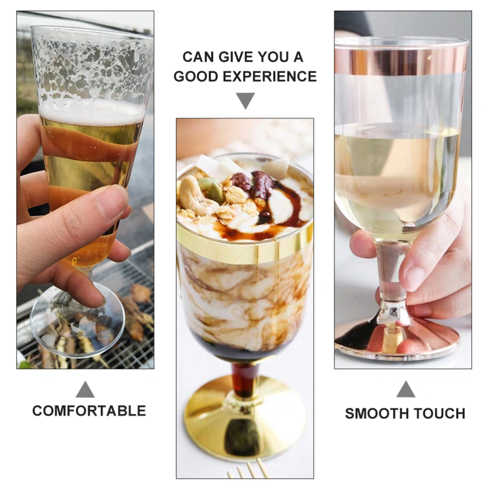 6Pcs Disposable Cocktail Champagne Flutes Plastic Party Toasting Flutes for Bar