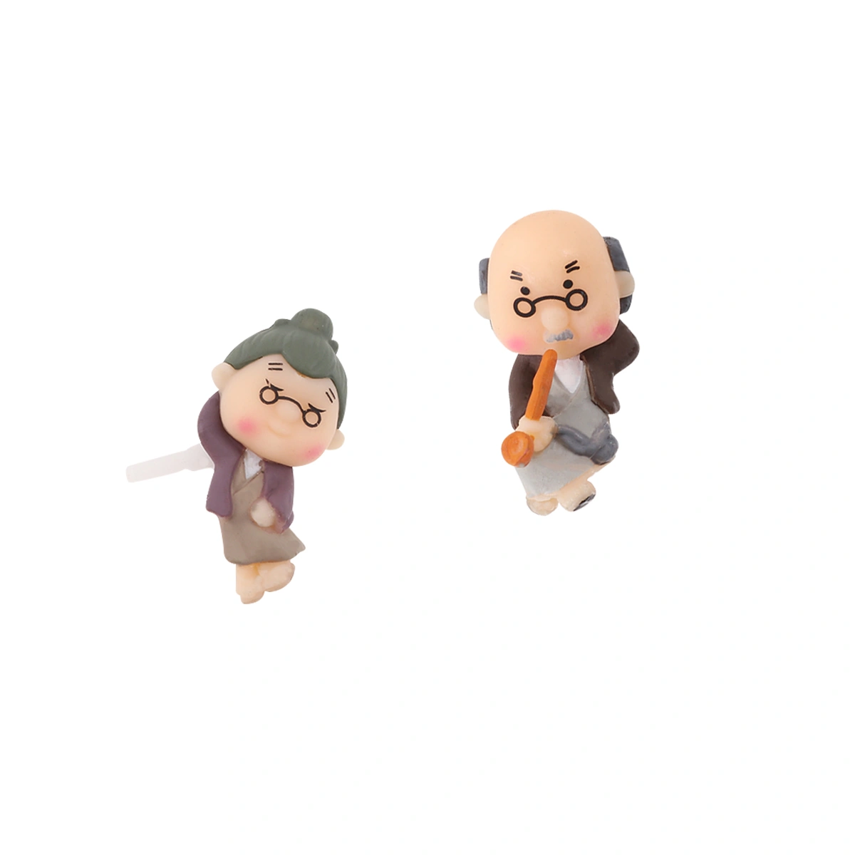 2pcs 3.5mm Anti Dust Plug Universal Lovely Dust Stopper Headphone Dust Plug Cell Phone Dustproof Stopper (Granny and Smoking Old Man)