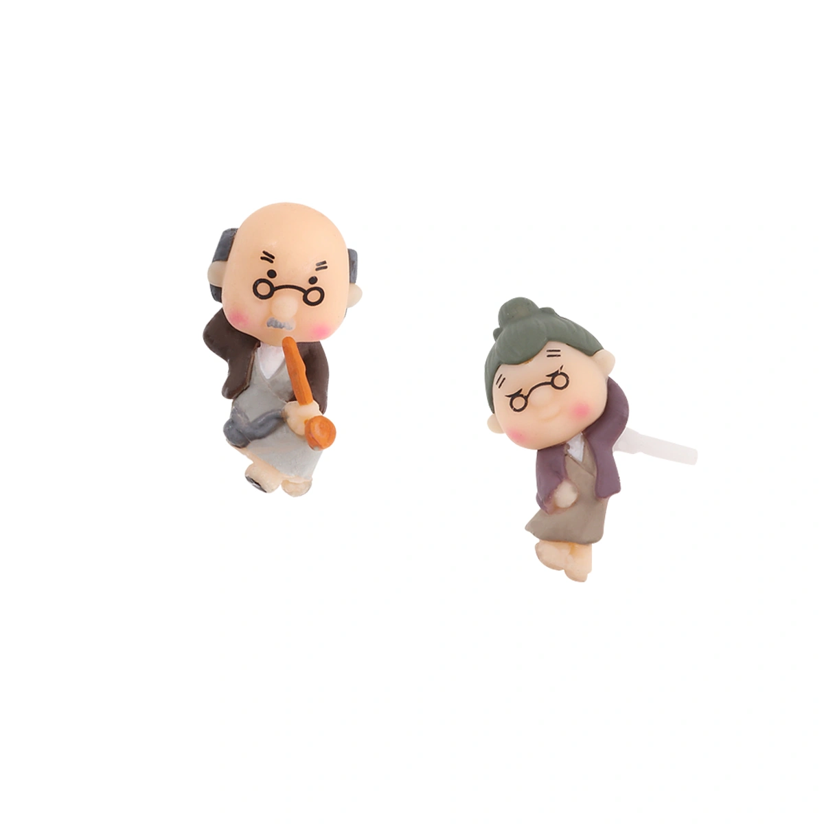 2pcs 3.5mm Anti Dust Plug Universal Lovely Dust Stopper Headphone Dust Plug Cell Phone Dustproof Stopper (Granny and Smoking Old Man)