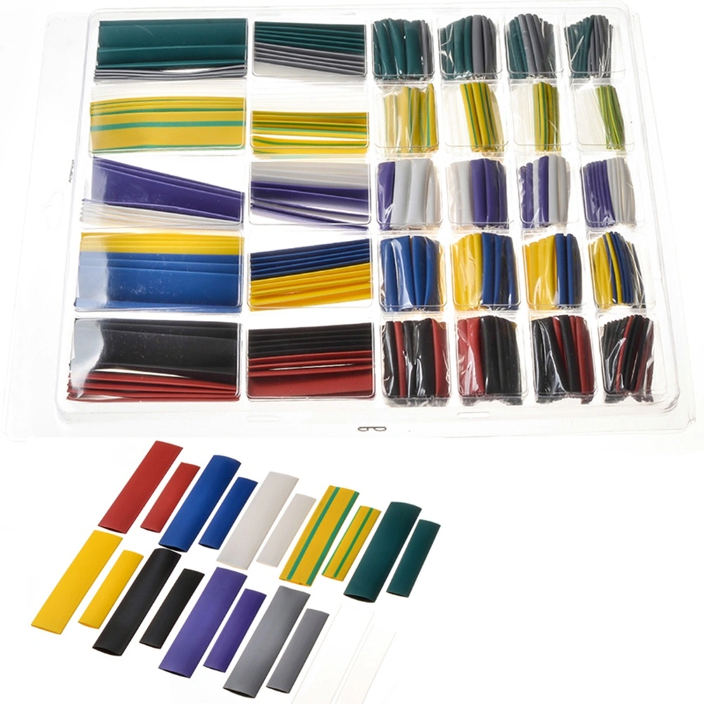 500PCS Insulation Sleeving Wrap Shrinkable Tubes Polyolefin 2:1 Heat Shrink Tubing Wire Cable Kit Electrical Equipment 10 Colors Urlwall