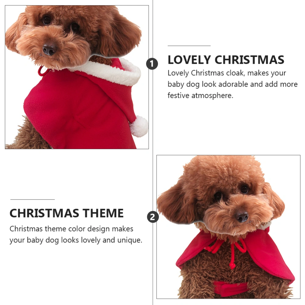 1 Pc Christmas Pet Cloak Dog Christmas Clothes Adorable Pet Party Outfit