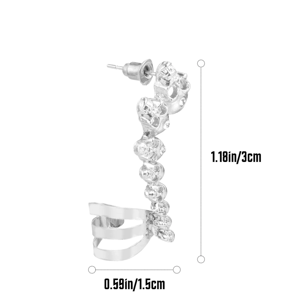 Skull Eardrop Alloy Ear Jewelry Skull Funny Personality Eardrop (Silver)