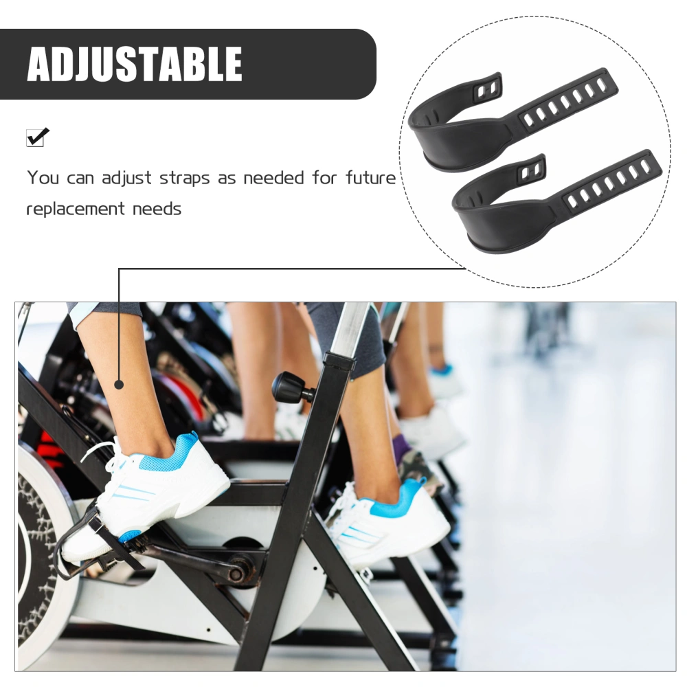 1 Pair of Exercise Bike Pedal Straps Gym Cycle Pedal Straps Adjustable Footrest Straps