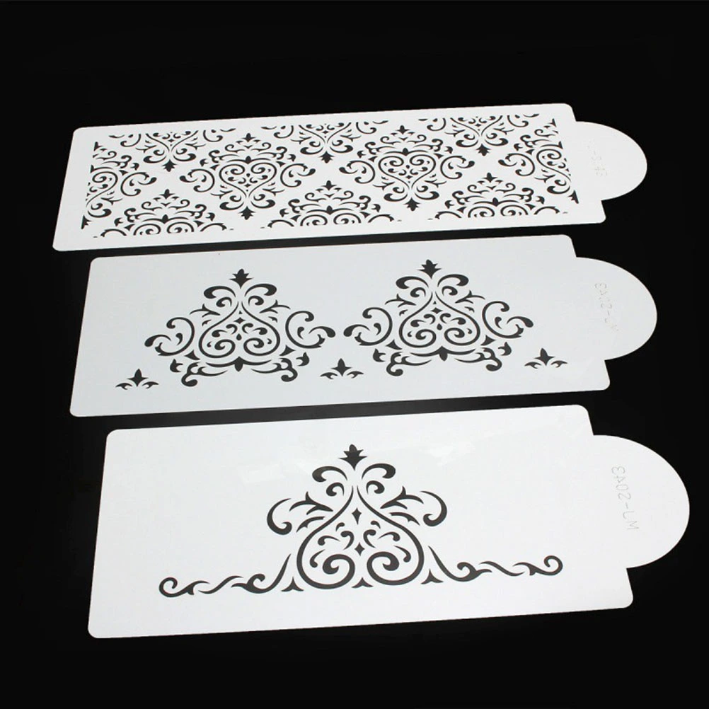 3pcs Cake Stencils Sugar Icing Template