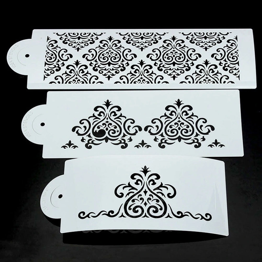 3pcs Cake Stencils Sugar Icing Template