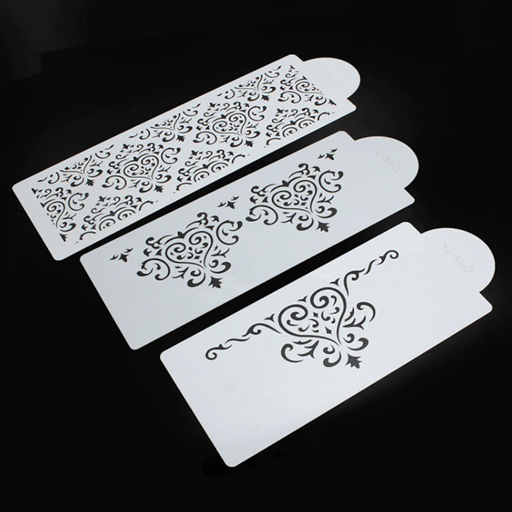 3pcs Cake Stencils Sugar Icing Template
