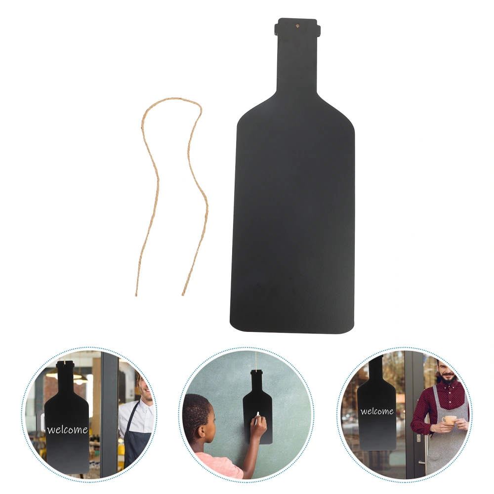 Wine Bottle Shaped Blackboard Recipe Board Coffee Shop Wooden Message Chalkboard