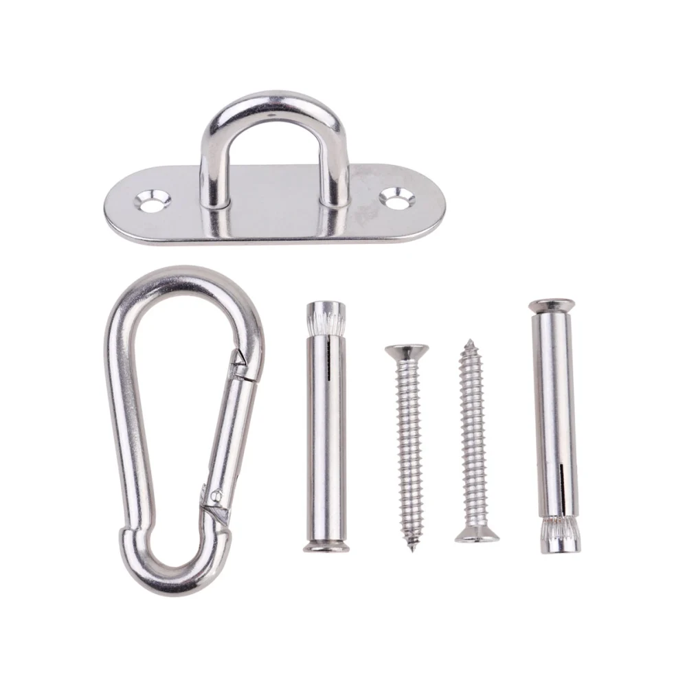 Stainless Steel Yoga Swing Hooks Hammock Swing Hanging Kit Ceiling Suspension Hooks Yoga straps Hooks Swing Hanger with Screws and Buckle