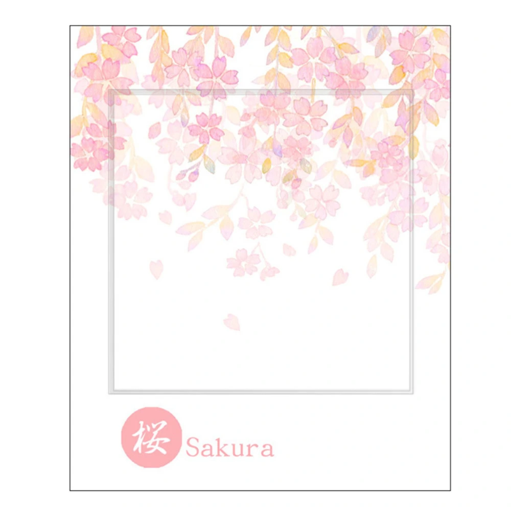 Romantic Cherry Notes Sticky Paper Lovely Message Notes Notepad Writing Pads For Gift School Supplies Stationery (Cherry Blossom Flower Vine)