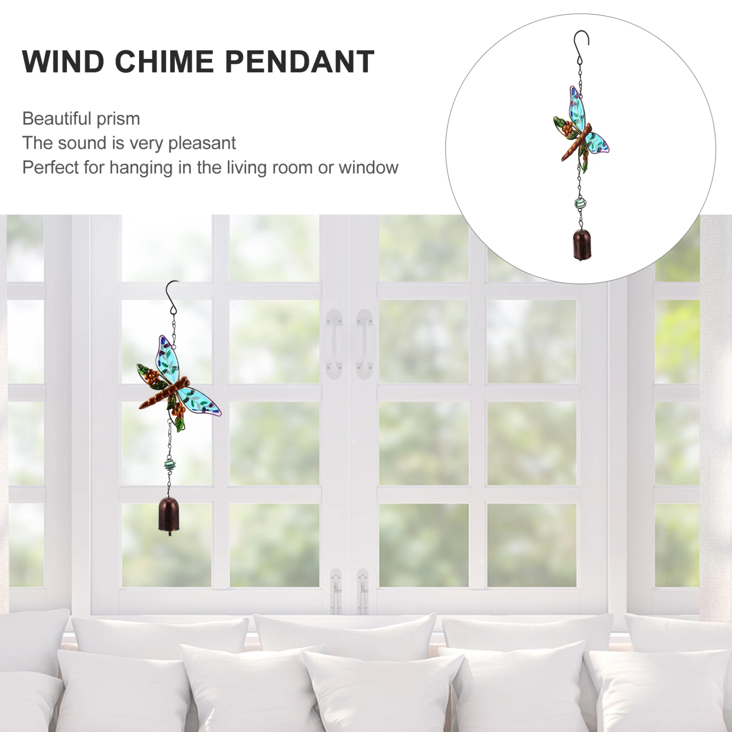 Creative Dragonfly Wind Chimes Chic Dragonfly Hanging Decor Delicate Wind Bell