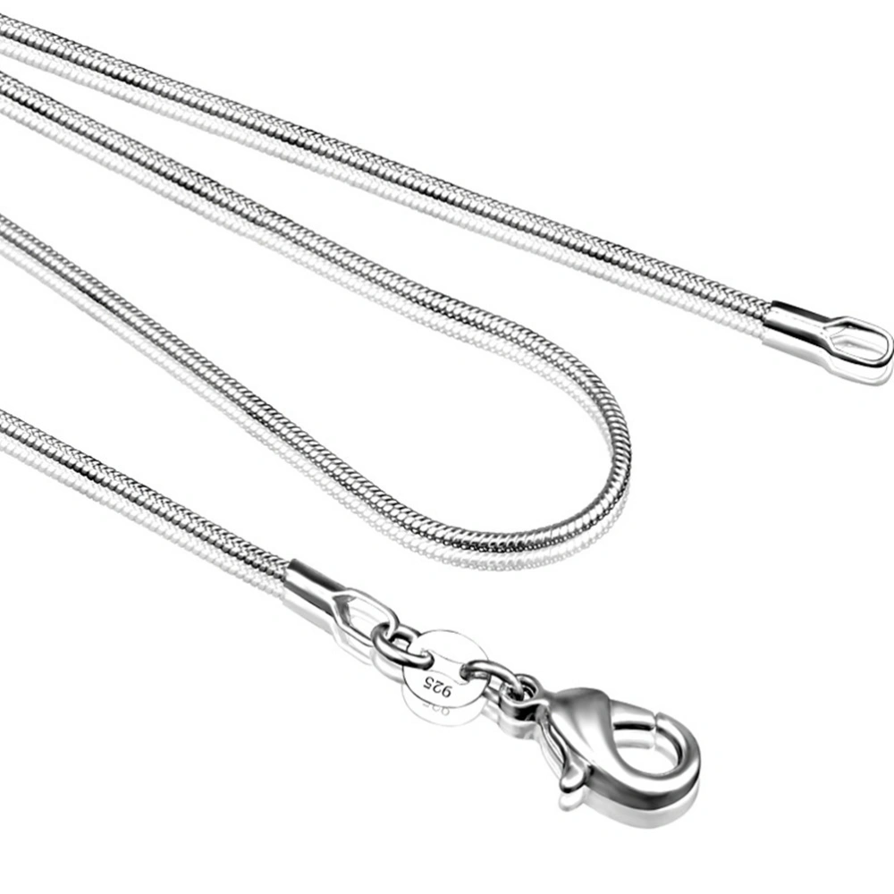 Snake Chain Necklace Fashion Hot Mens Womens Silver Plated 1MM Snake Chain Necklace（21inch)