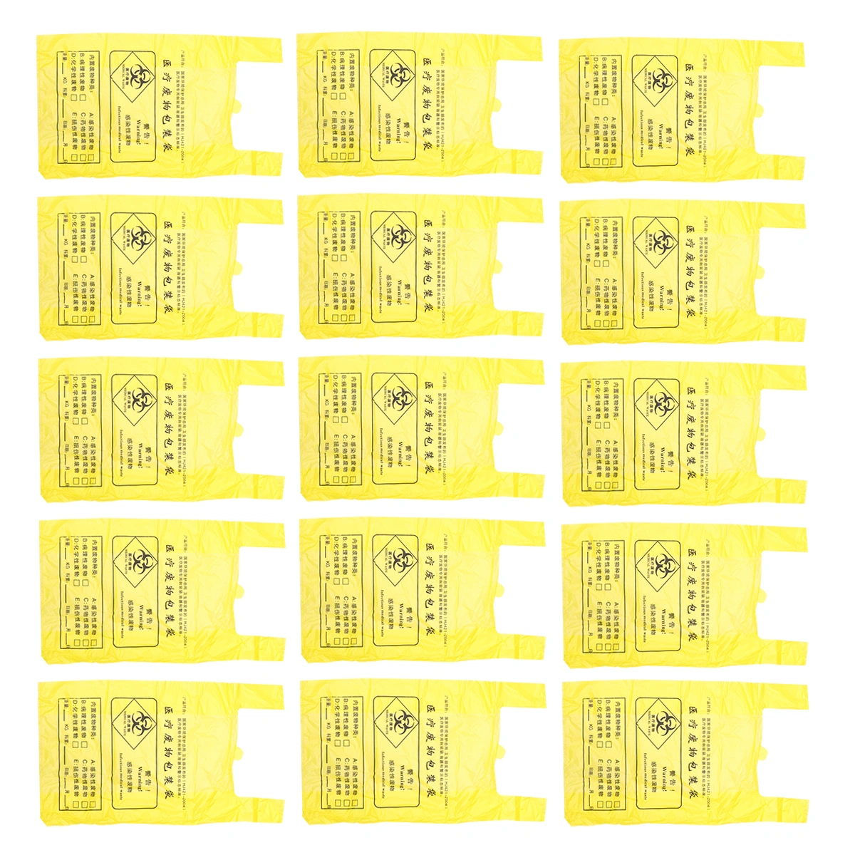 100pcs Hospital Clinic Rubbish Bags Simple Useful Handle Garbage Storage Bags (15L, 50x60cm)