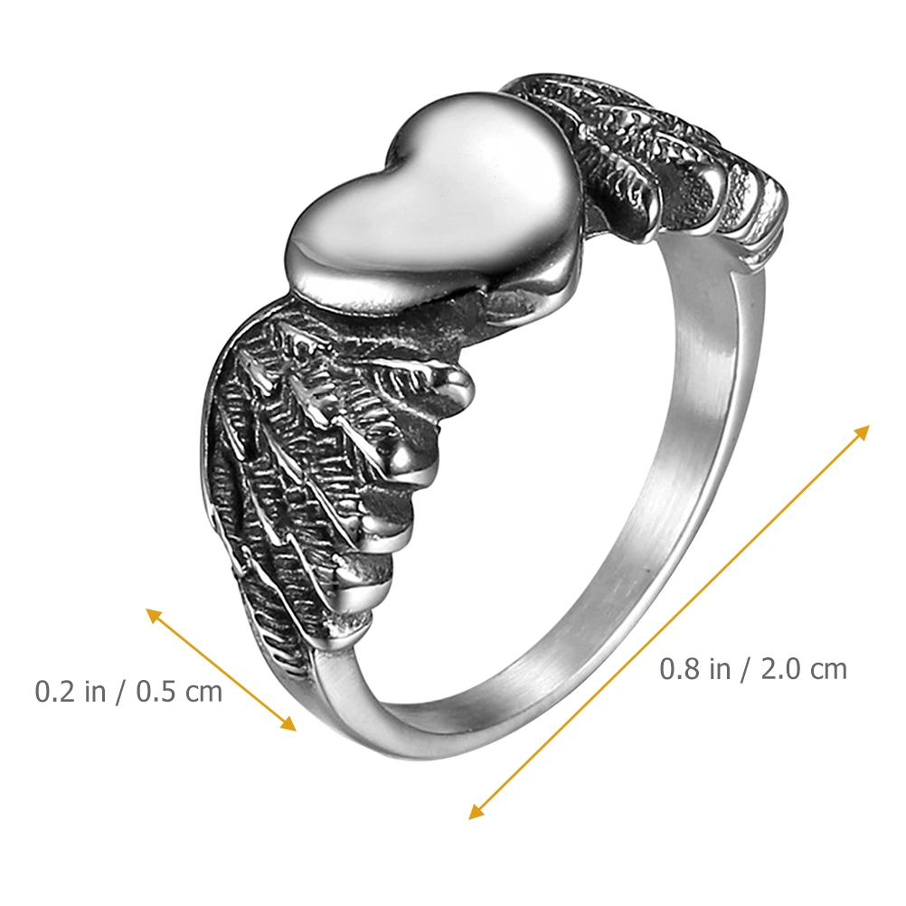 Women Finger Ring Angel Wing Ring Heart Finger Ring Decoration Personalized Ring