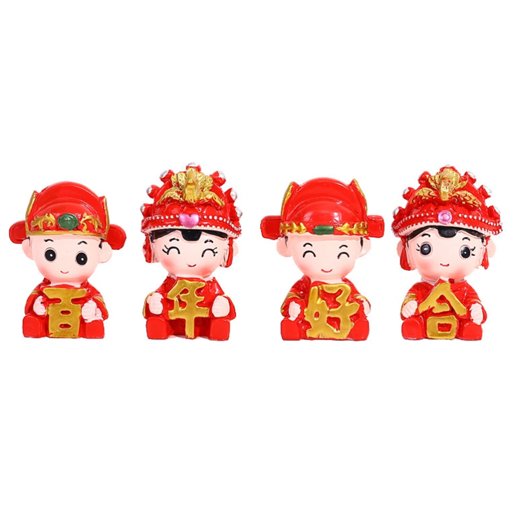 1Set Chinese Style Wife Husband Figurines Couple Doll Wedding Cake Ornaments