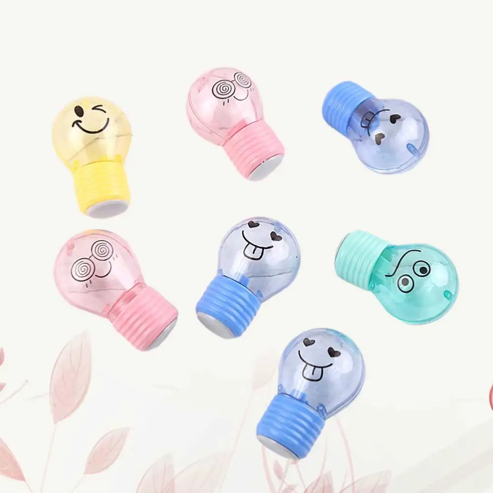 10PCS Bulb Shape Pencil Sharpeners Portable Cartoon Sharpener Pencil Sharpening Tool Stationery Gift Assorted Style