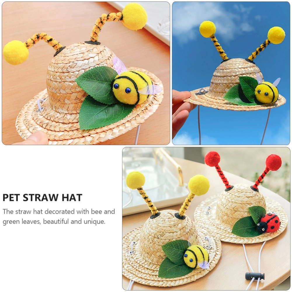 Fashion Trendy Pet Dog Hat Cat Cool Delicate Straw Hat Sun Hat Puppy Supply