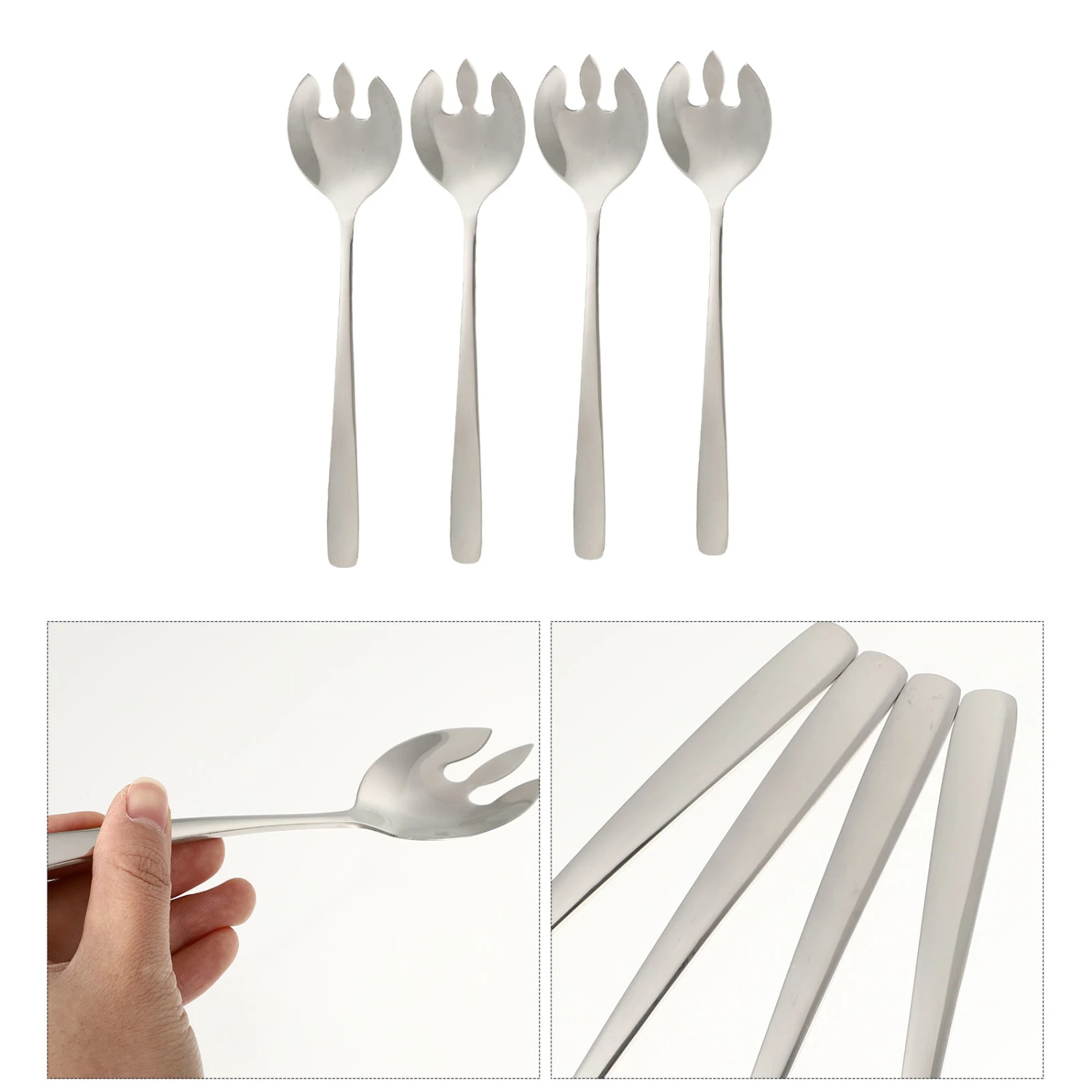 4Pcs Fruit Forks Appetizer Dessert Forks Stainless Steel Fruit Picks Tableware