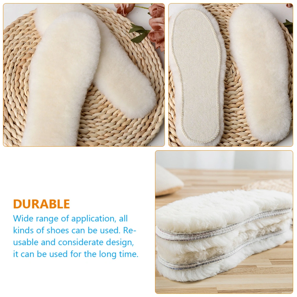 1 Pair Wool Warm Insoles Sneakers Insoles Winter Boots Insole Shoe Inner Pads