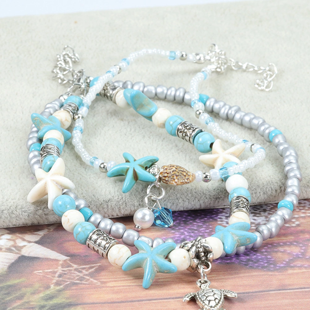 1 Set Women Anklet Turquoise Ankle Chain Beach Foot Chain Summer Ankle Jewelry