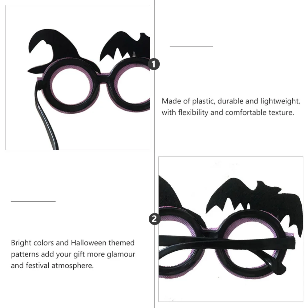 2pcs Halloween Bat Witch Glasses Party Costume Accessories for Masquerade