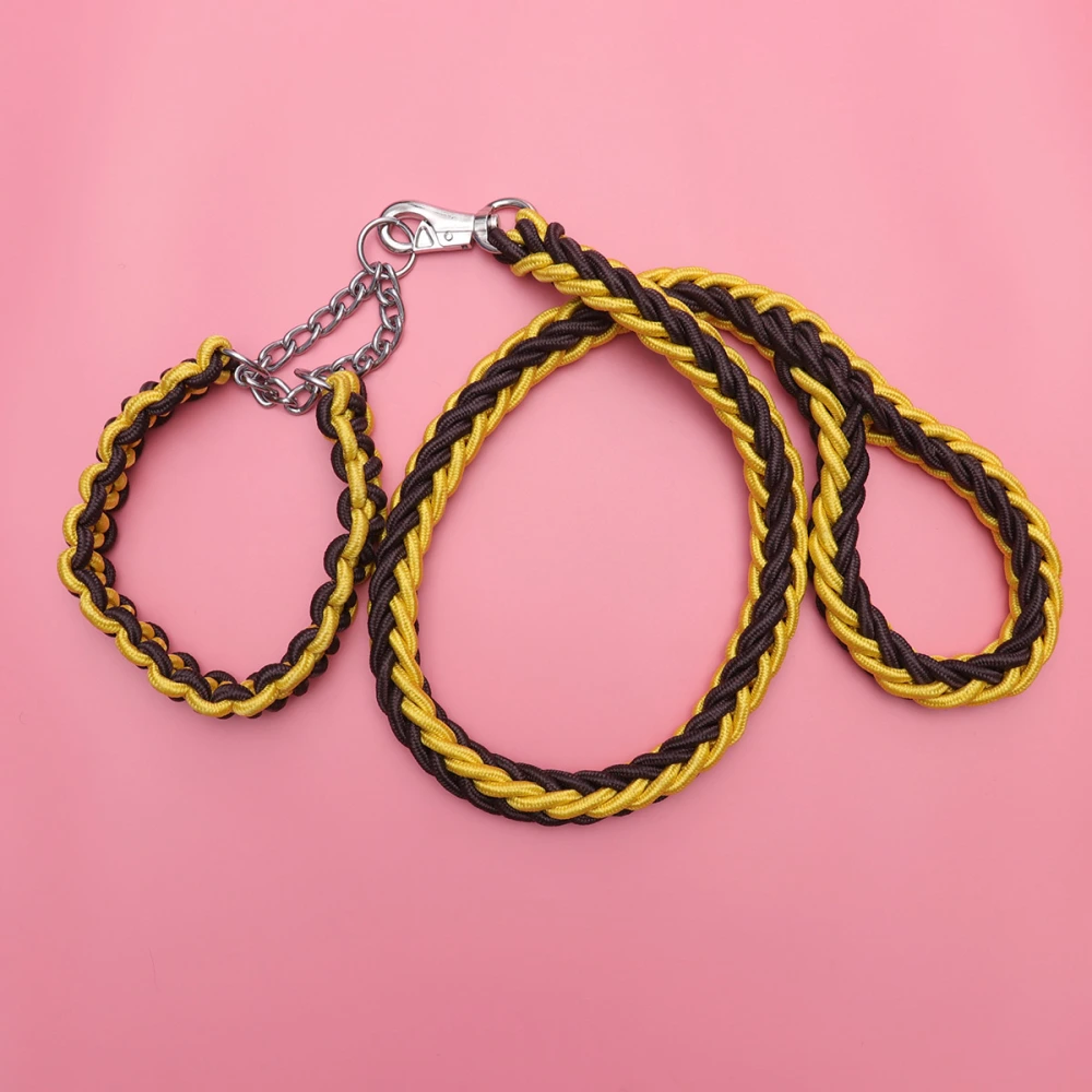 Medium and Large Dog Chains Hauling Cable Pet Leash Pulling Rope - Size XL (Yellow and Brown)