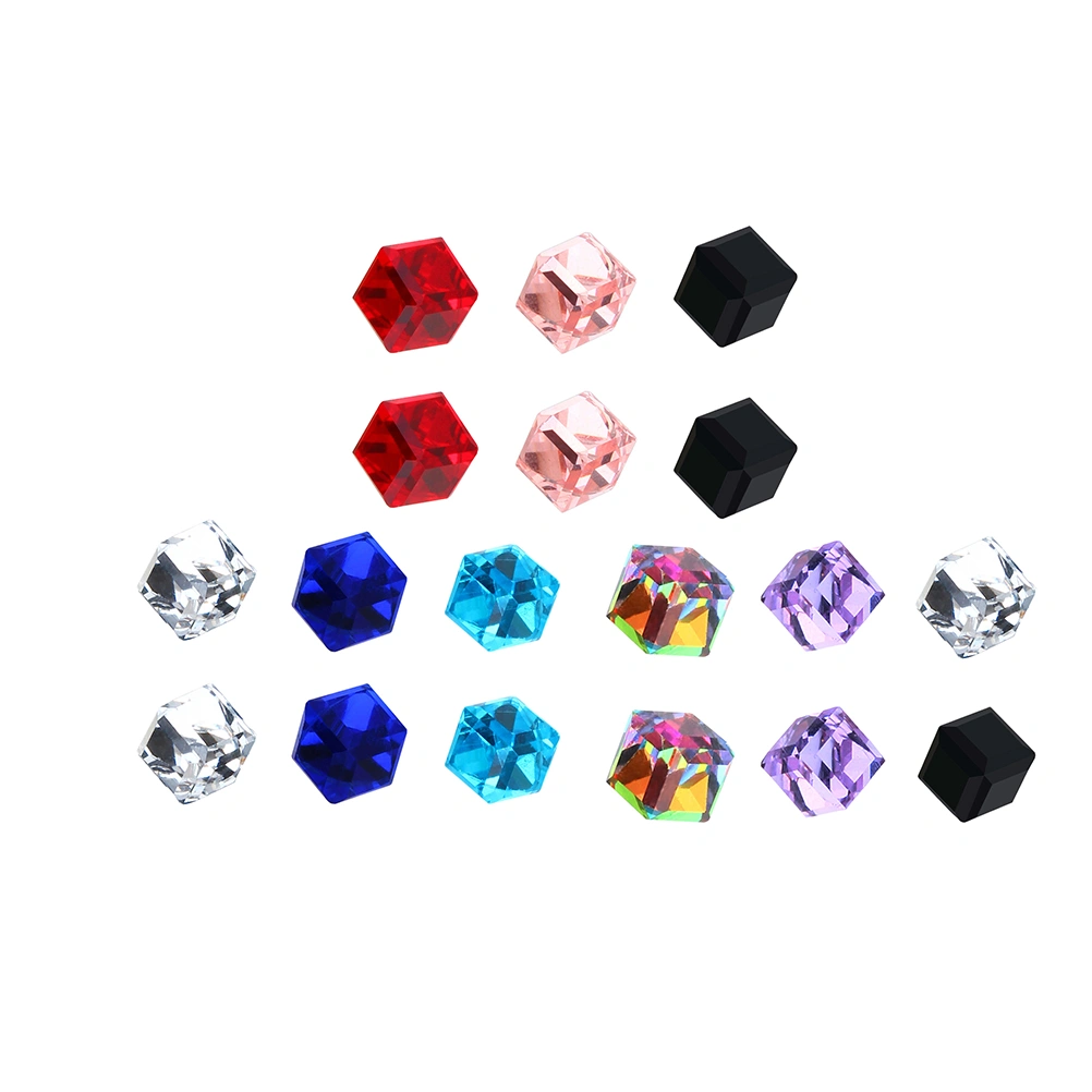 9Pairs of Magnet Color Drill Strong Magnetic Earring Magnetic Magnet Suction False Earring Crystal Without Hole Earrings  (Mixed Style)