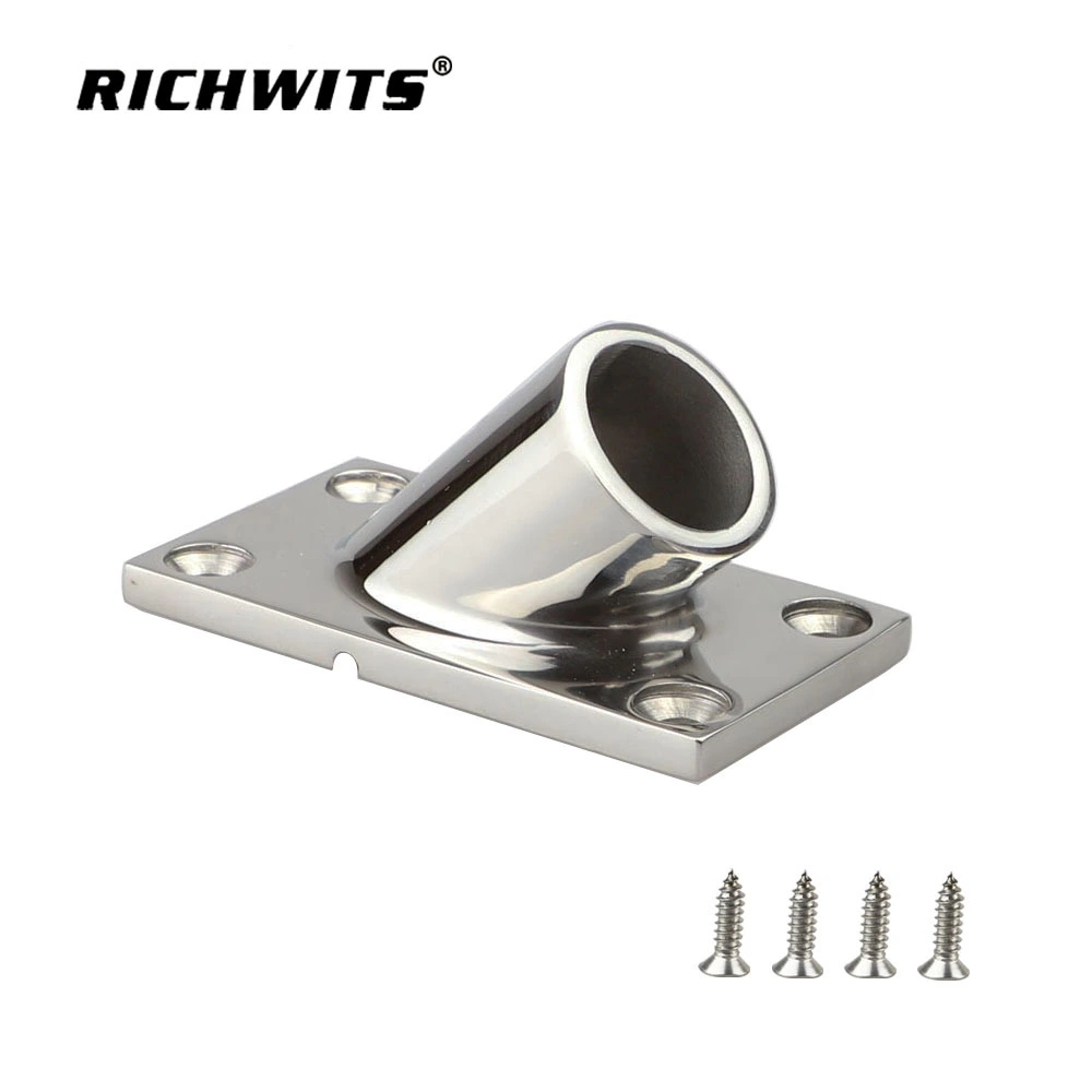 1 Set of Stainless Steel Boat Rod Flange Socket Useful Closet Rod Support Holder for Yacht