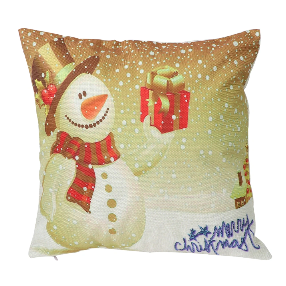 Christmas Throw Pillow Cover Decorative Linen Cushion Case Pillow Protector For Home Sofa Bed Chair 45x45CM (32)