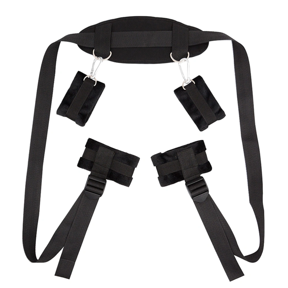 Sexy Wrist Leg Restraint System Hand and Ankle Cuff Bed Restraints Bondage Position Support for Couples Lovers (Black)