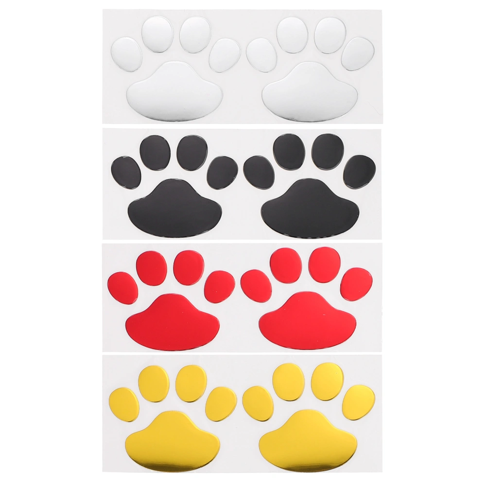 8 Pairs Car Stickers Adorable Bear Footprint Dog Footprint Sticker for Car Decor