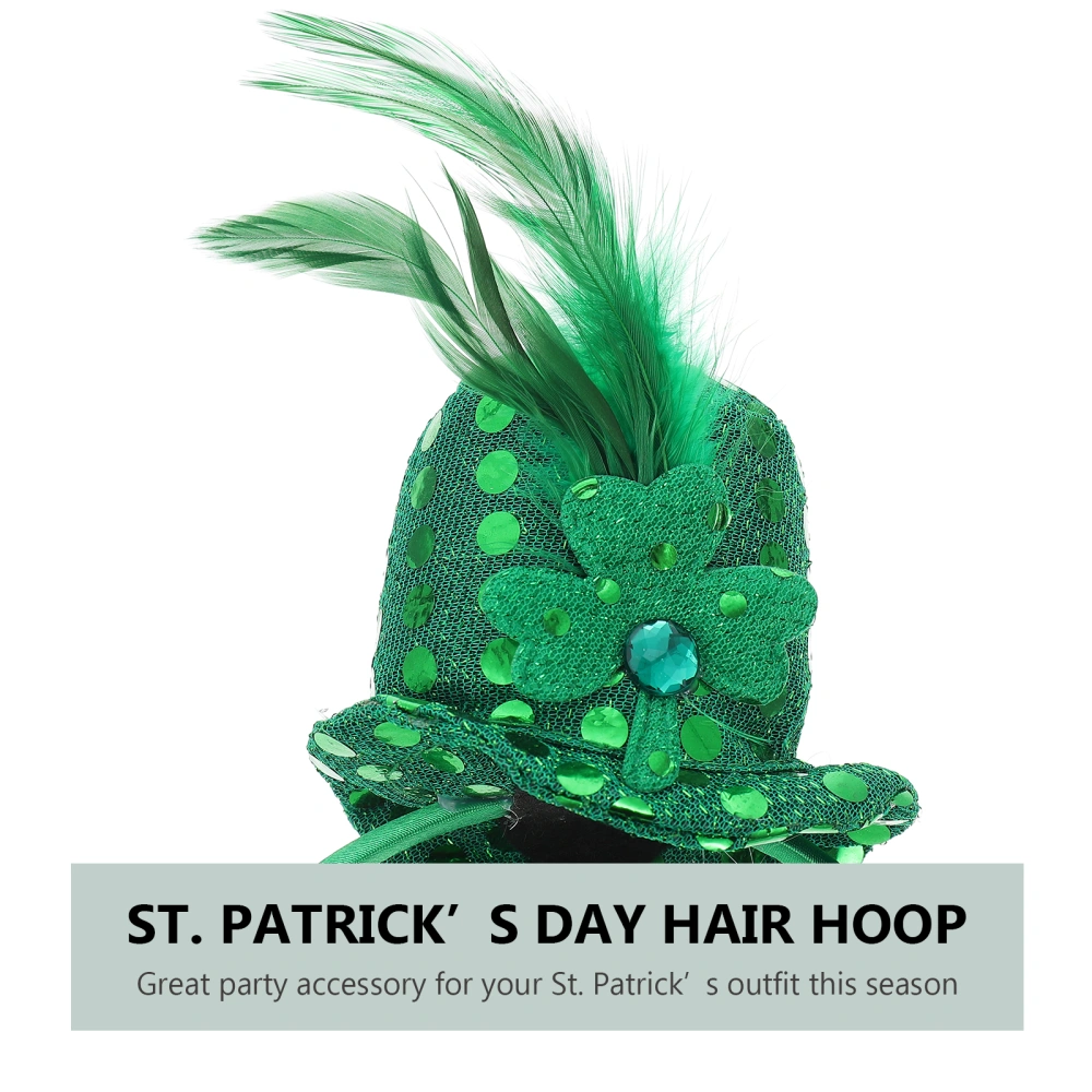 2Pcs St. Patrick's Day Hat Headbands Party Hair Hoops Hair Accessories Green