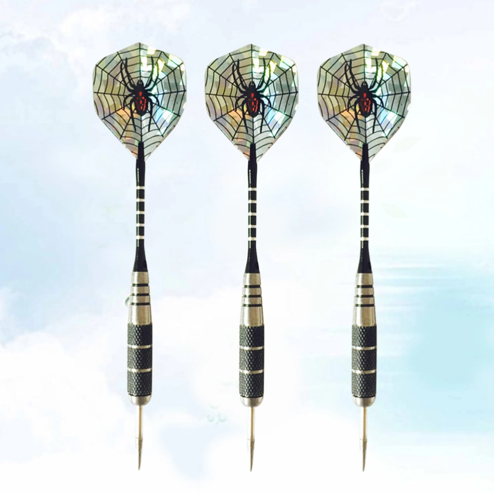 3pcs 22g Professional Darts Pin-type Darts Spider Pattern Dart Tail Wings Needle Tipped Darts Aluminum Rod Flights Darts (Spider)