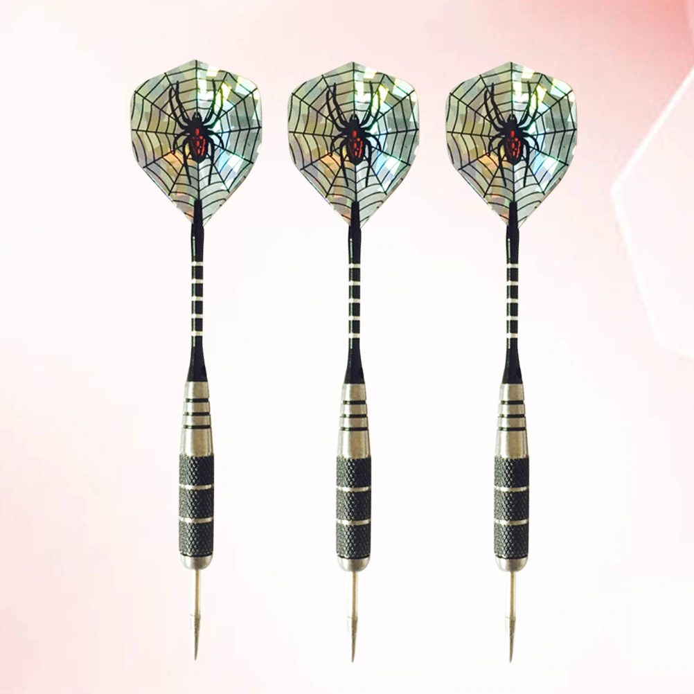 3pcs 22g Professional Darts Pin-type Darts Spider Pattern Dart Tail Wings Needle Tipped Darts Aluminum Rod Flights Darts (Spider)